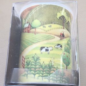 NWT Debbie Mumm Mug Coaster Set W/ Country & Cows
